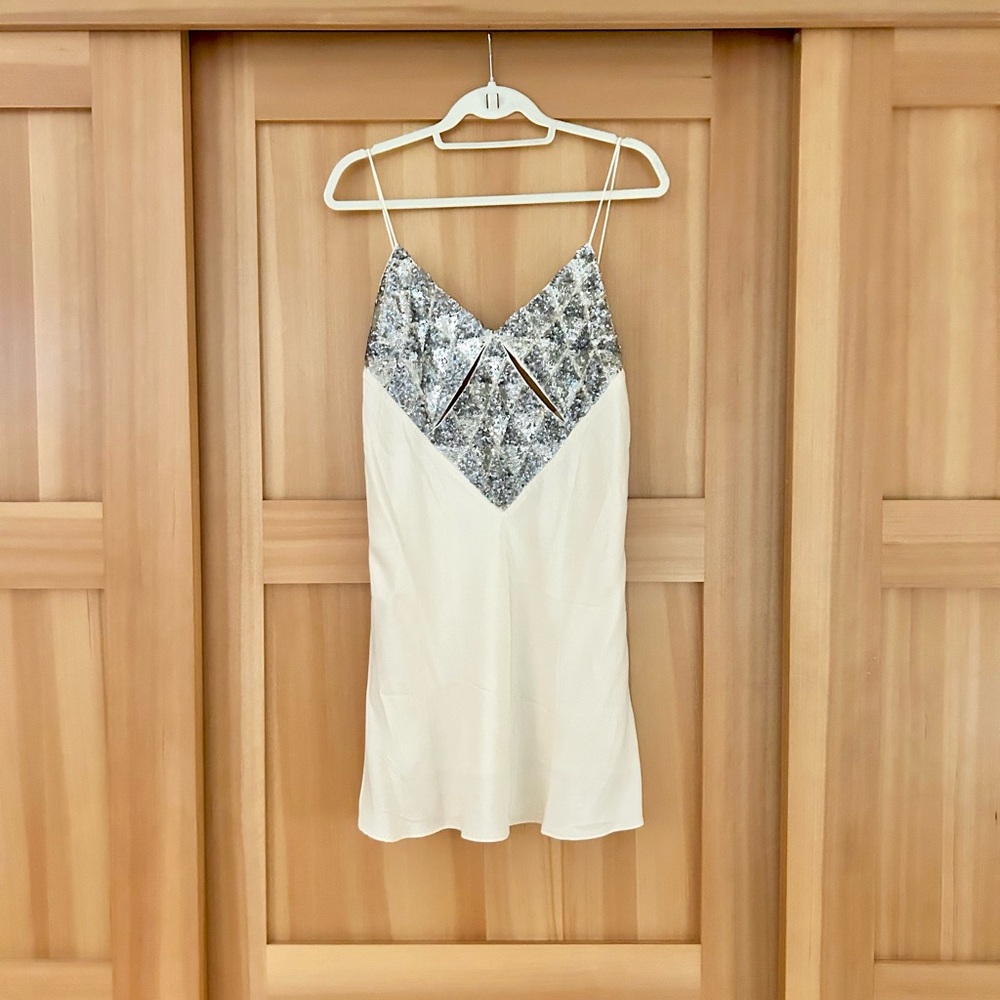 Zara Sequin and Satin Mini Dress